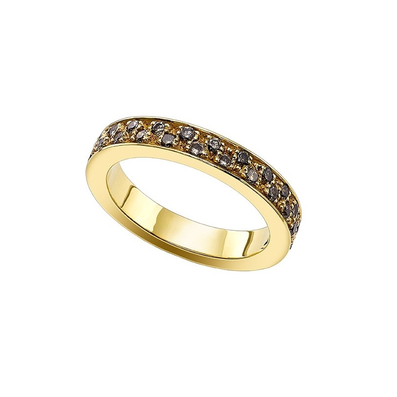 ISABEL GUARCH COLORS YELLOW GOLD AND BROWN DIAMONDS RING
