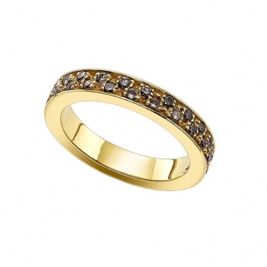 ISABEL GUARCH ANILLO COLORS ORO AMARILLO Y BRILLANTES BROWN