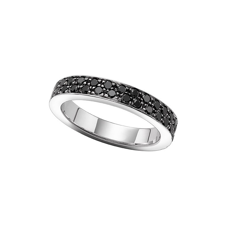 ISABEL GUARCH COLORS WHITE GOLD AND BLACK DIAMONDS RING