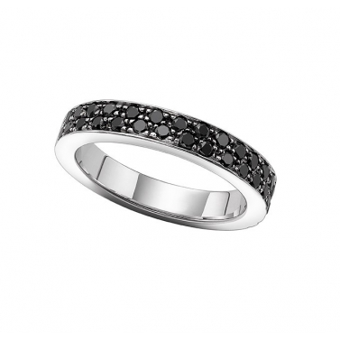 ISABEL GUARCH ANILLO COLORS ORO BLANCO Y BRILLANTES NEGROS