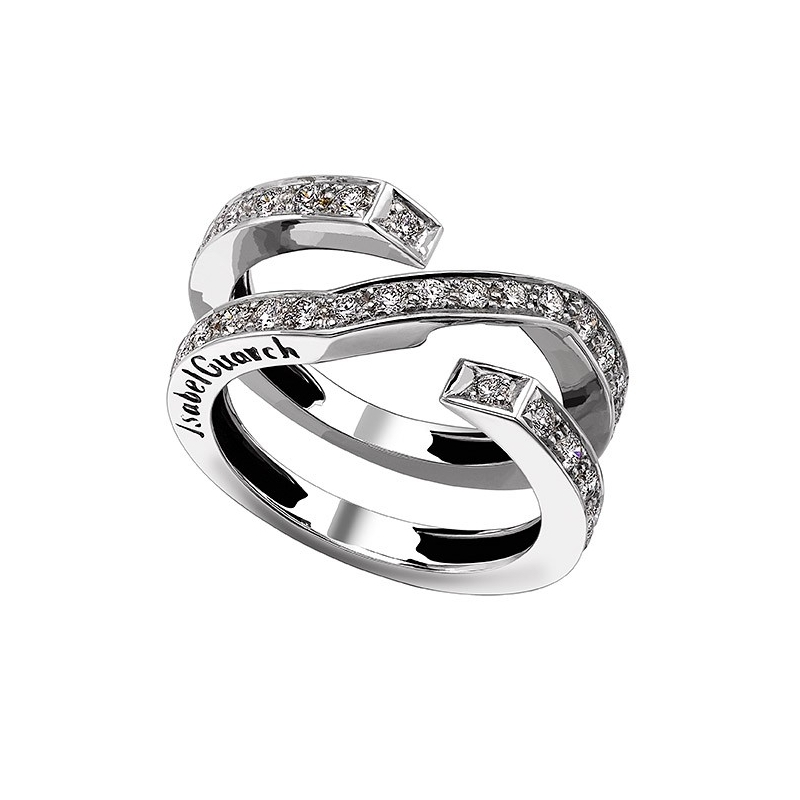 ISABEL GUARCH COLORS WHITE GOLD AND DIAMONDS JACKET RING