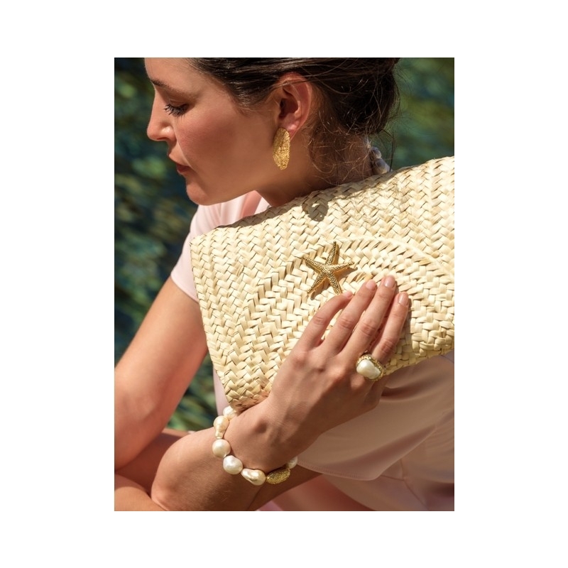 Pulsera de perlas barrocas y oro de 18 kts
