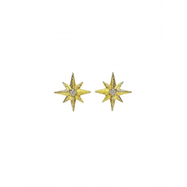 Pendientes de oro y brillante central