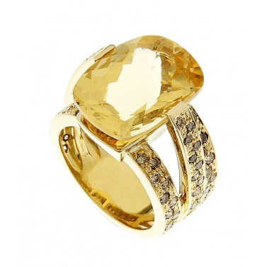 Anillo  de Oro con brillantes Brown