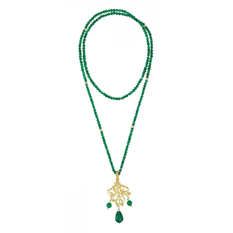 ISABEL GUARCH FORMENTOR STERLING SILVER AND JADE NECKLACE