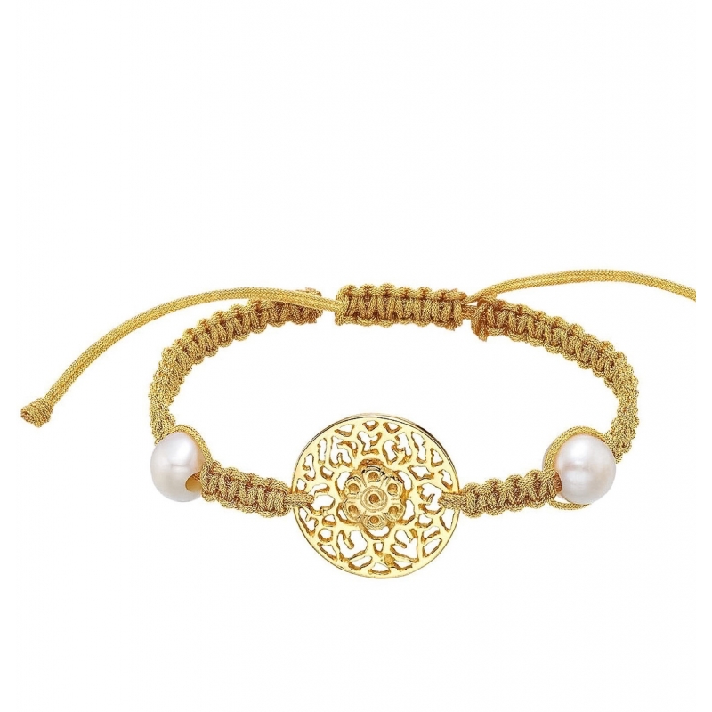 Gold plated sterling silver bracelet mounted with