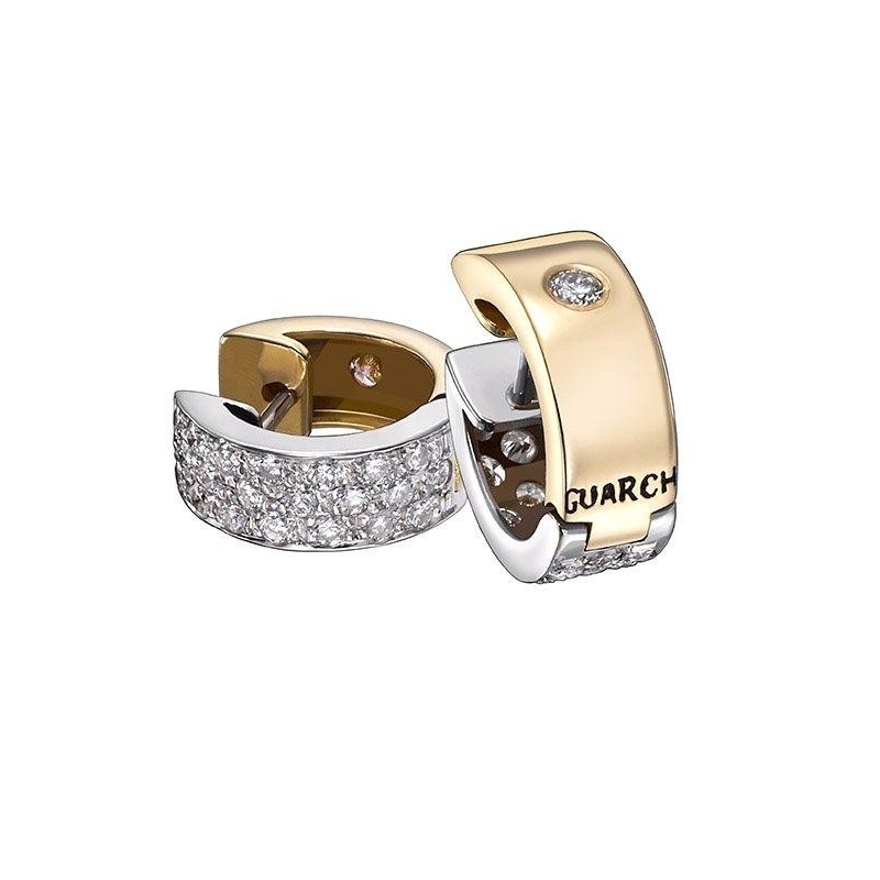 COLORS TWO-COLOURED GOLD AND DIAMONDS HOOPS