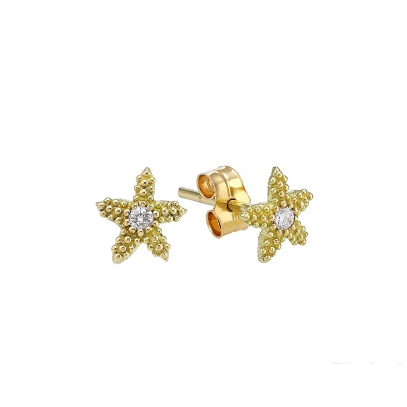 ESTEL YELLOW GOLD AND DIAMOND EARRINGS
