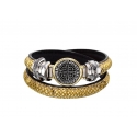REIAL GOLD, STERLING SILVER AND DIAMOND BRACELET