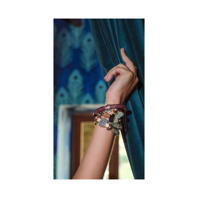 REIAL GOLD, STERLING SILVER AND DIAMOND BRACELET