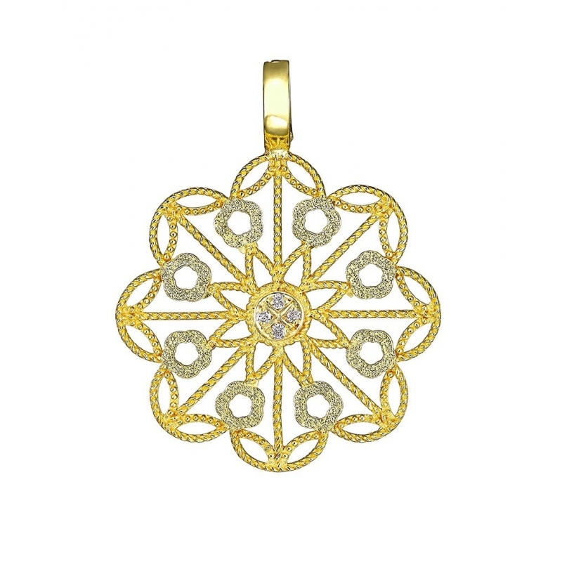 LLUM STERLING SILVER AND DIAMOND MEDIUM PENDANT