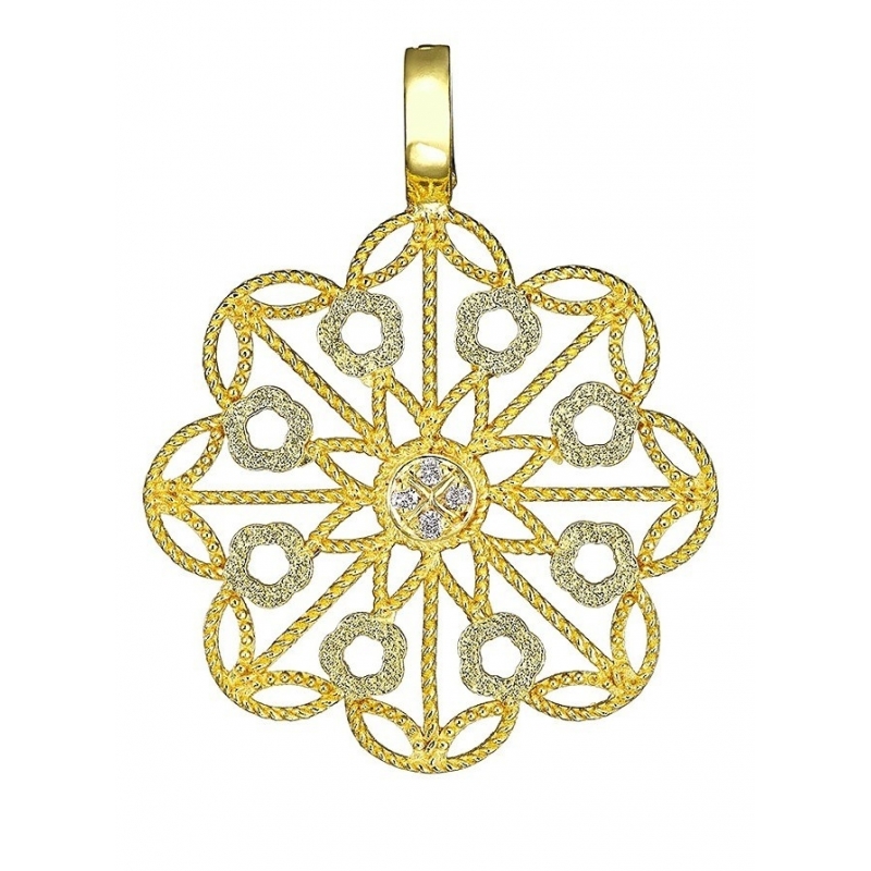 COLGANTE LLUM GRANDE PLATA Y BRILLANTES