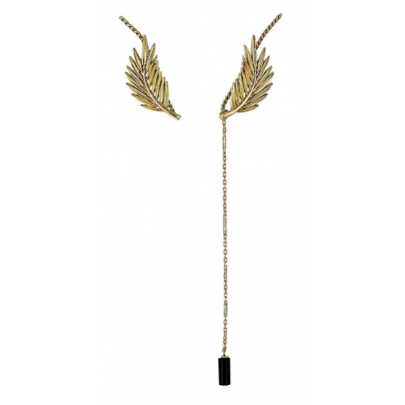PALMA GOLD AND ONYX EAR JACKET