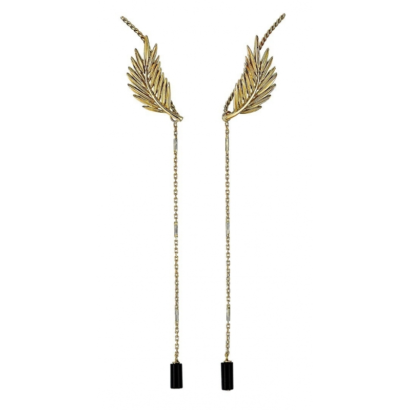 PALMA GOLD AND ONYX EAR JACKET