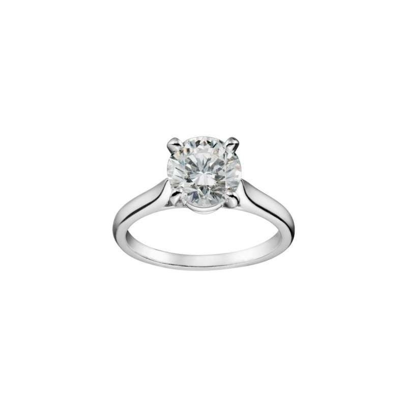 Anillo de oro blanco y solitario de brillante Anillo de oro blanco y solitario de brillante