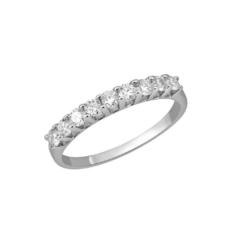 Alianza de oro blanco y brillantes