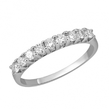 Alianza de oro blanco y brillantes