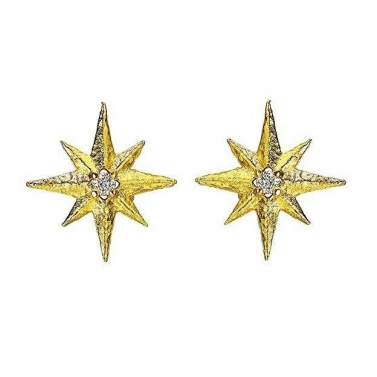Pendientes de plata dorada