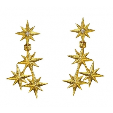 Pendientes de plata dorada