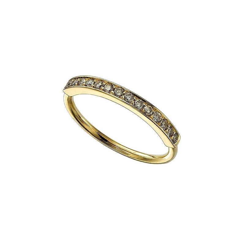 YELLOW GOLD RING AND BROWN DIAMONDS
