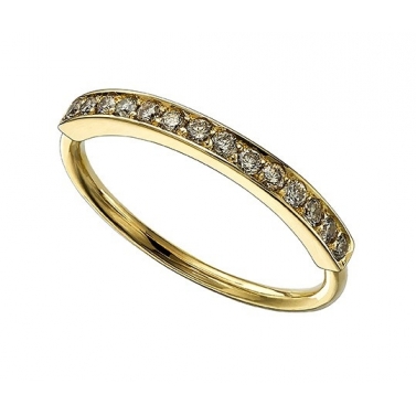 ANILLO DE ORO AMARILLO Y DIAMANTES BROWN