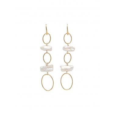 PENDIENTES  DE PERLAS Y ORO