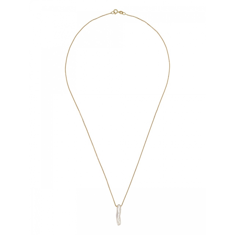 GOLD AND BAROQUE PEARL PENDANT.