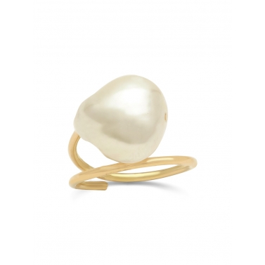 ANILLO DE ORO Y PERLA BARROCA