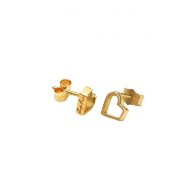 Pendientes happy heart de oro amarillo