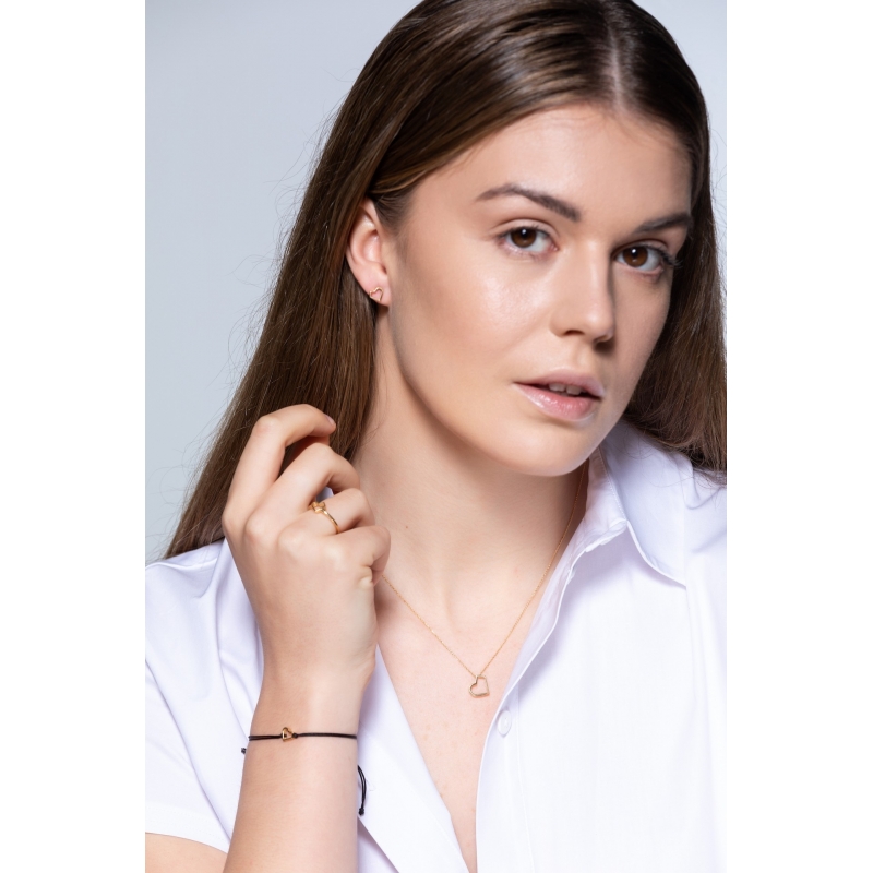 Yellow gold happy heart earrings