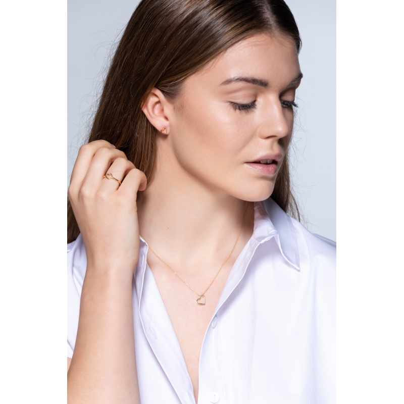 Yellow gold happy heart earrings