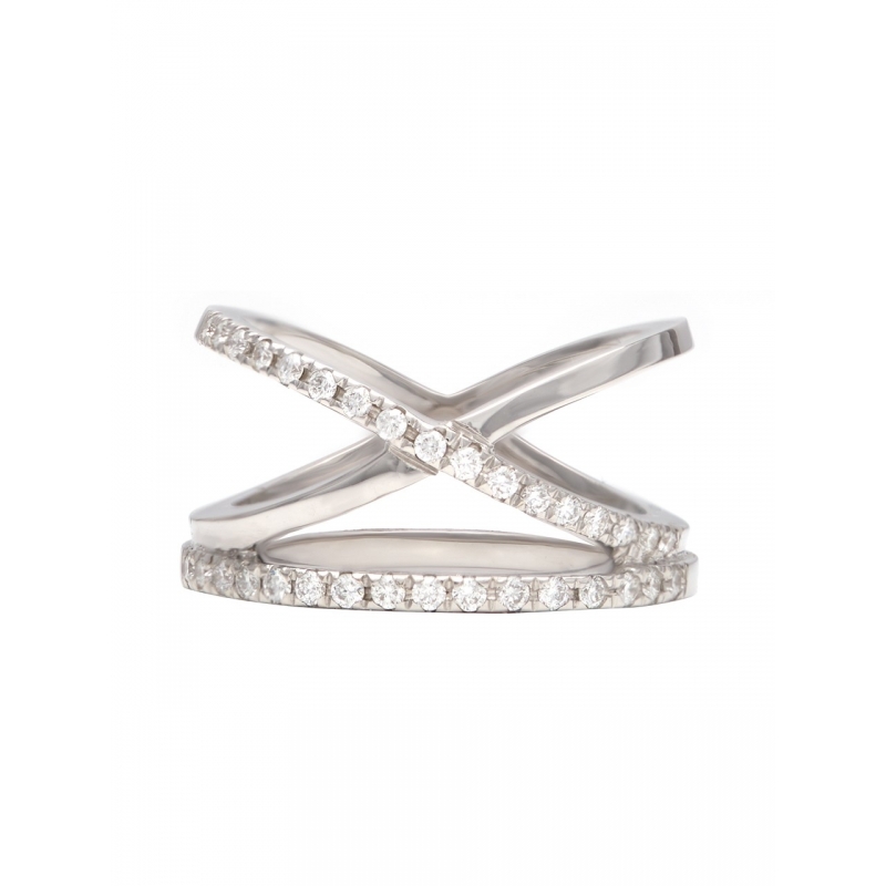 ANILLO CRUZADO DE ORO BLANCO