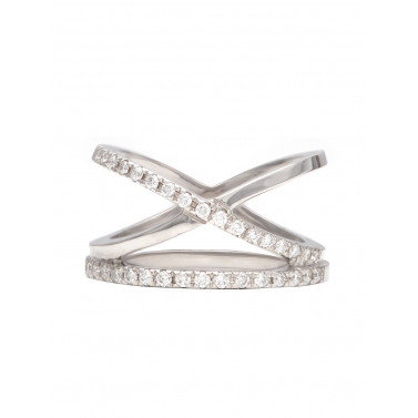 ANILLO CRUZADO DE ORO BLANCO
