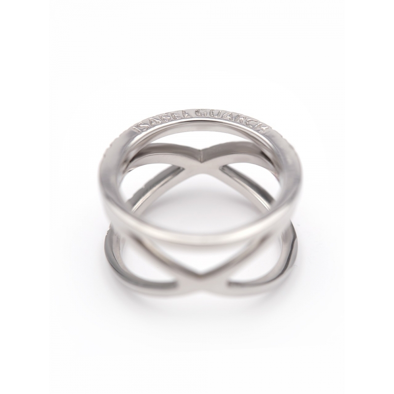 ANILLO CRUZADO DE ORO BLANCO