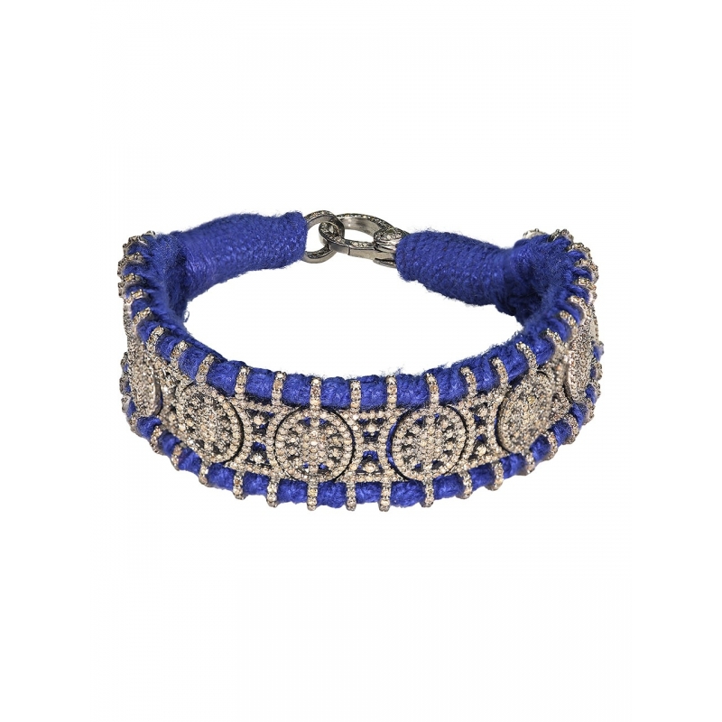 SILK, RUBY AND DIAMOND BRACELET