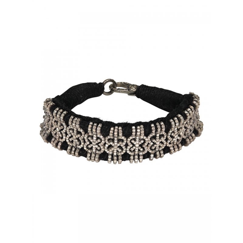 SILK, RUBY AND DIAMOND BRACELET