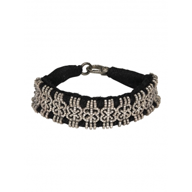 PULSERA DE SEDA, RUBÍS Y DIAMANTES