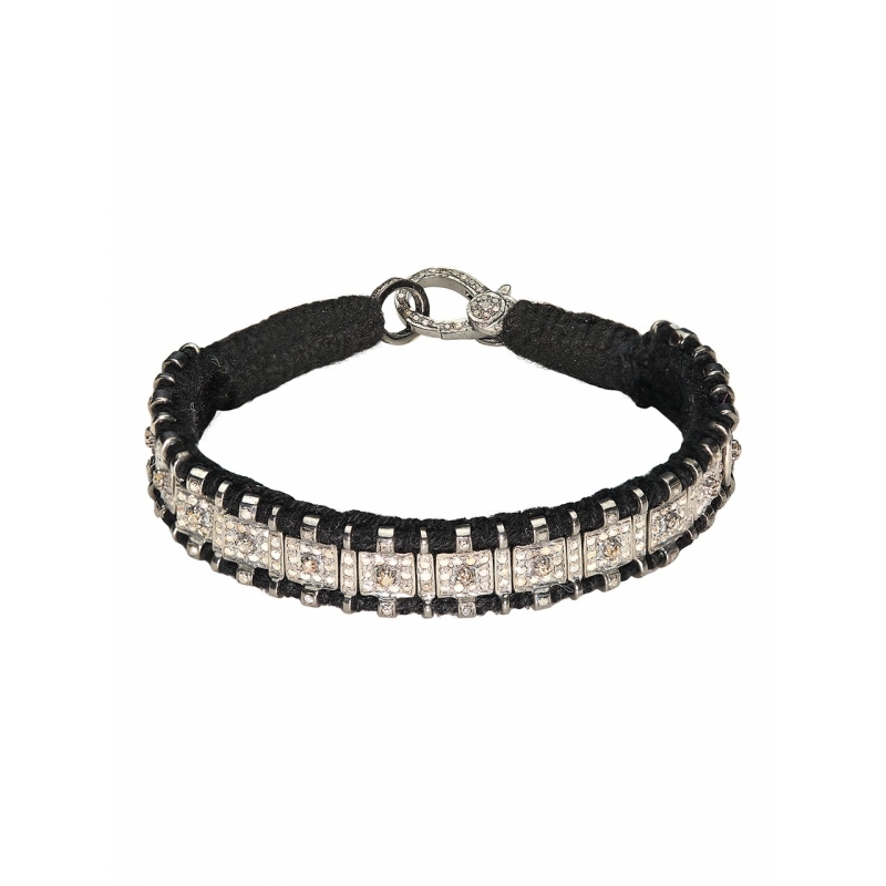 SILK, RUBY AND DIAMOND BRACELET
