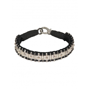 PULSERA DE SEDA, RUBÍS Y DIAMANTES