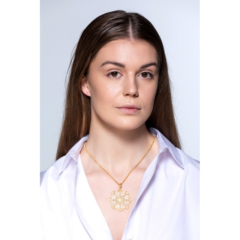 COLGANTE LLUM GRANDE PLATA Y BRILLANTES