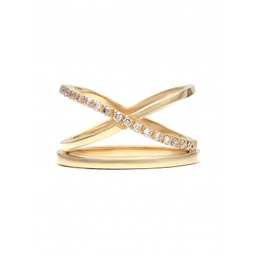 ANILLO CRUZADO DE ORO BLANCO
