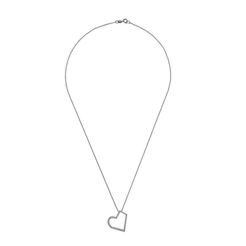 Colgante de oro blanco y brillantes con cadena de oro blanco. Colgante de oro blanco y brillantes con cadena de oro blanco.