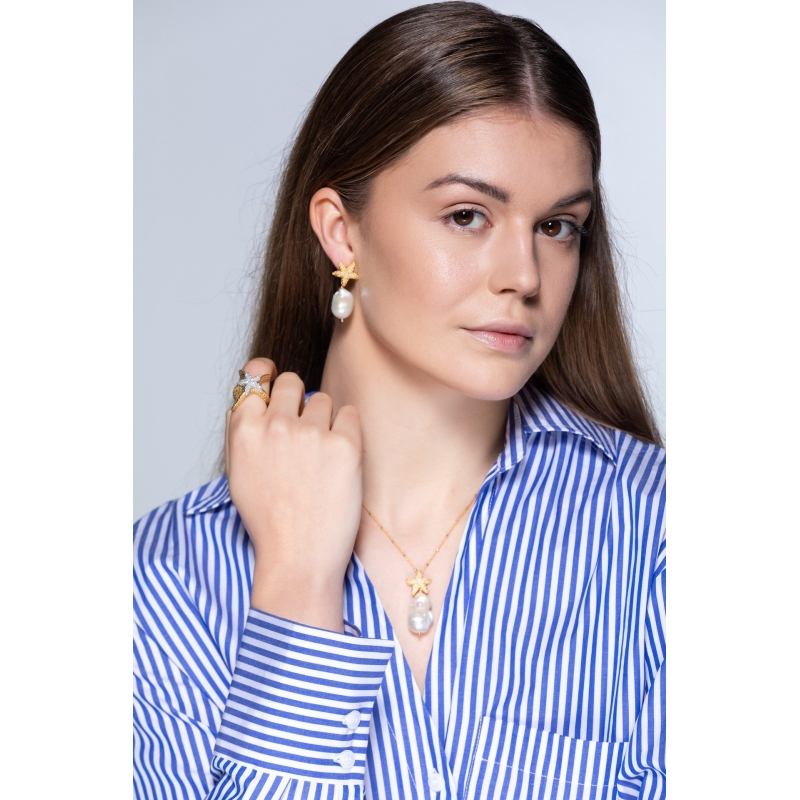 BAROQUE PEARL AND ESTEL PENDANT