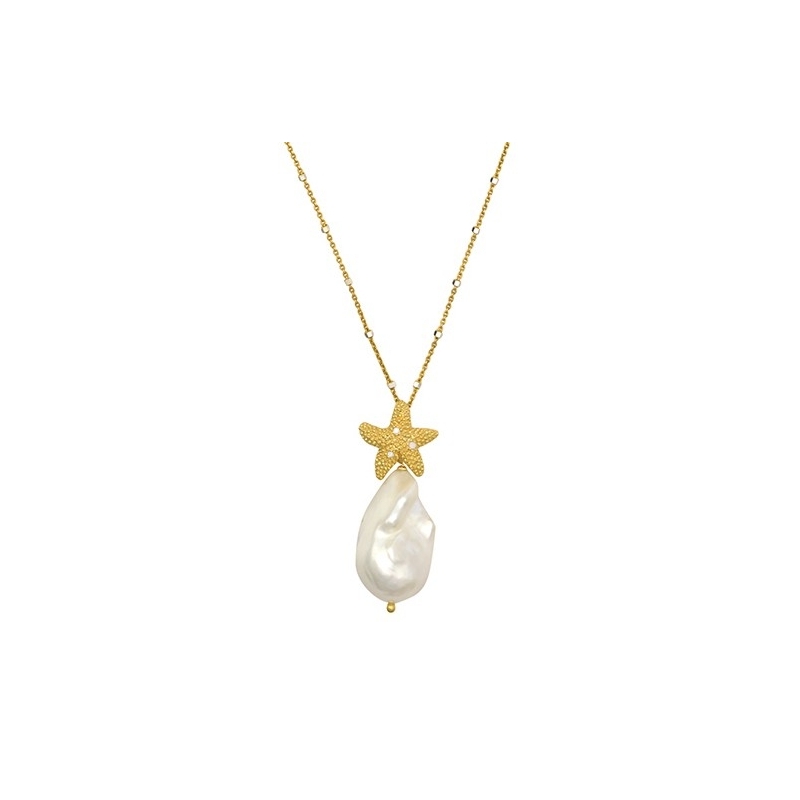 BAROQUE PEARL AND ESTEL PENDANT