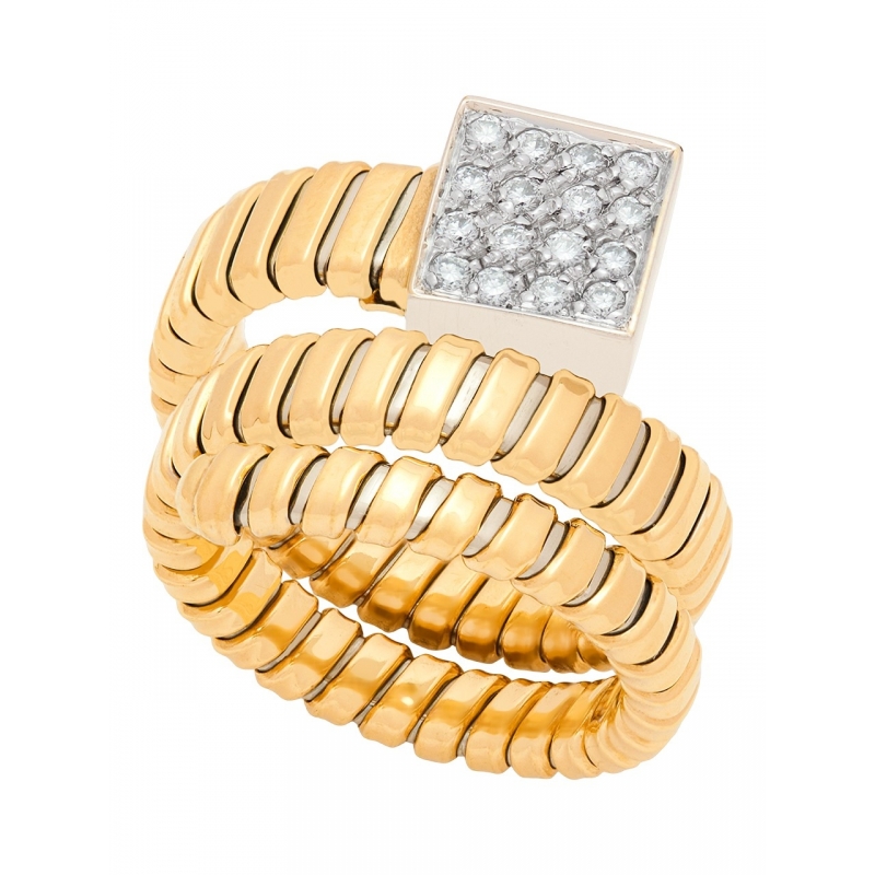Yellow gold ring with brilliants