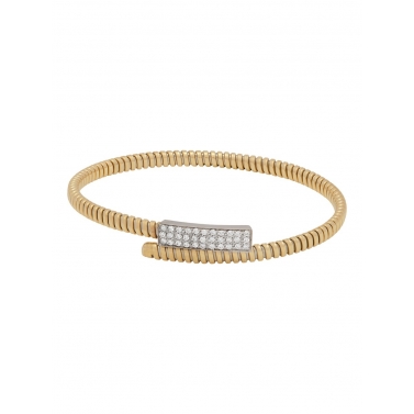 Brazalete de oro amarillo y brillantes