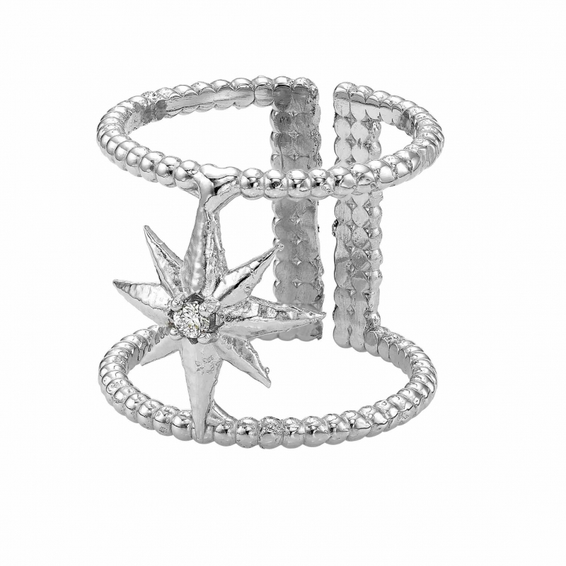 Anillo de oro con brillante central