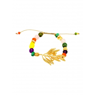 ISABEL GUARCH PULSERA OLIVO PLATA Y ÁGATA