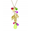 18 KTS GOLD PENDANT. WITH SEMI-PRECIOUS STONES