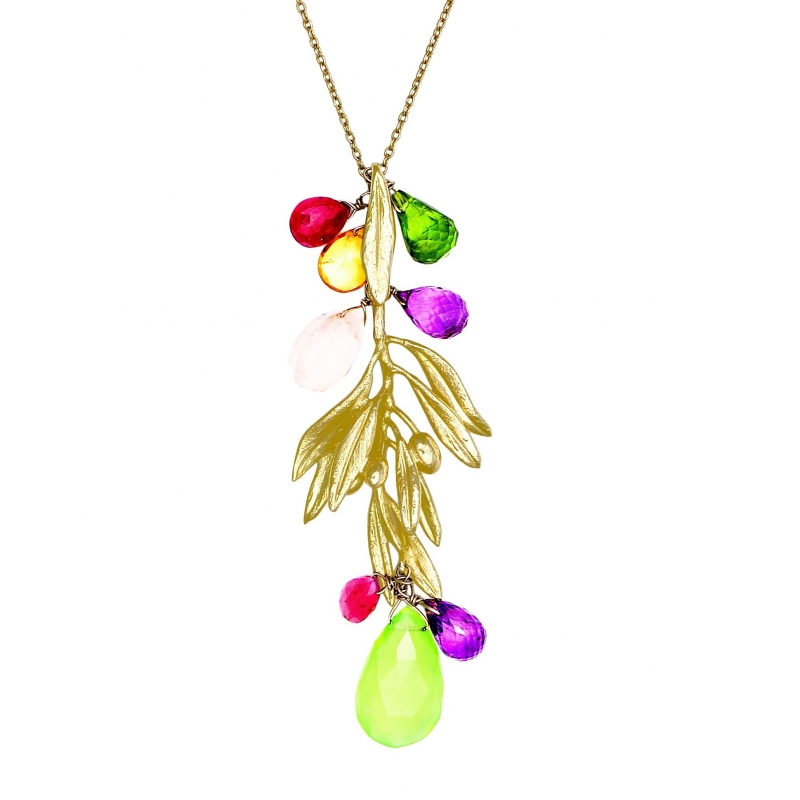 ISABEL GUARCH OLIVO GOLD AND NATURAL GEMSTONES NECKLACE